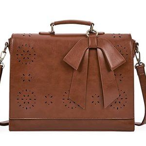 ECOSUSI Women's Briefcase Vegan Leather Laptop Bag for School Shoulder Computer